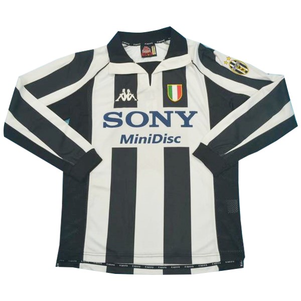 Camiseta Juventus Primera equipación ML Retro 1997 1998 Negro Blanco